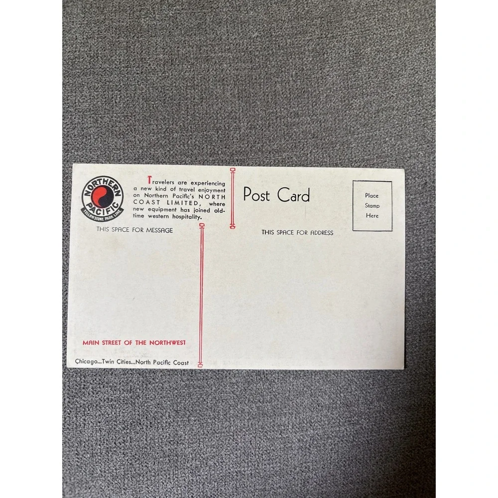 Vintage Northern Pacific North Coast Limited Diesel Train 6500 Postcard Scenic